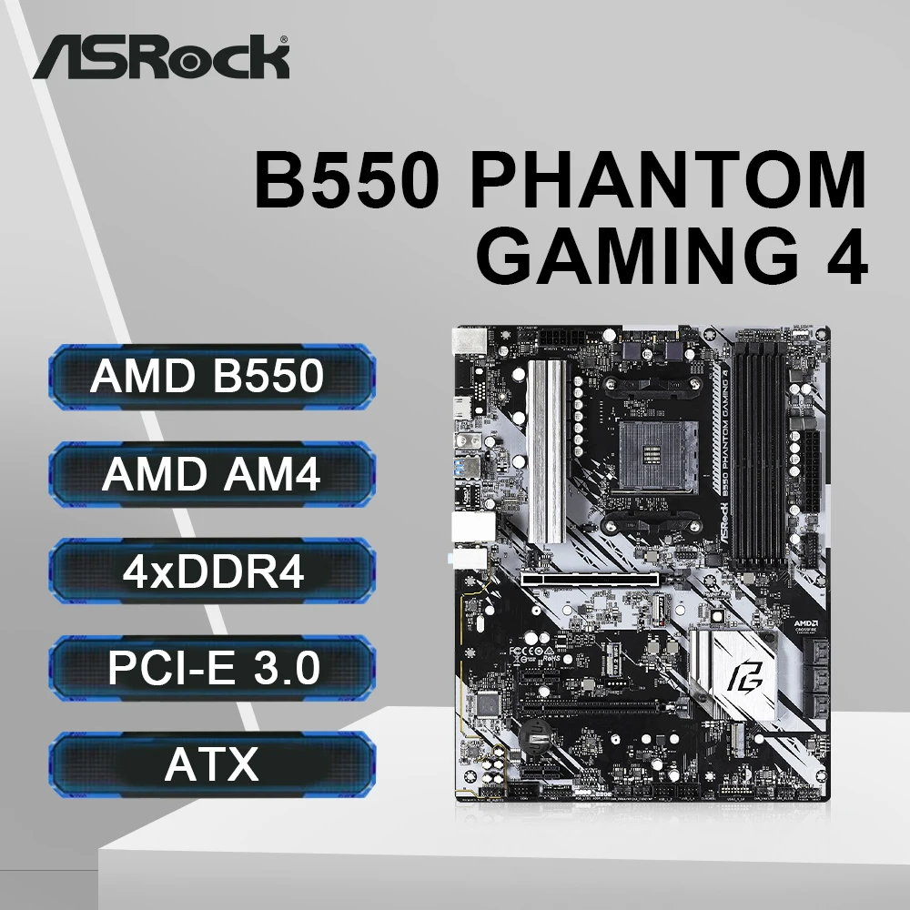 ASRock B550 마더보드 AM4 소켓 DDR4 4733MHz 128GB PCI-E 4.0 NVME M.2 SATA III 지지대 Ryzen 5 5600 5600G R7 5700X3D CPU Best